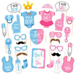 Set 30 de Accesorii pentru Petrecere, Flippy, Props pentru Coltul de Poze, Gender Reveal, Tematica Baby Shower,