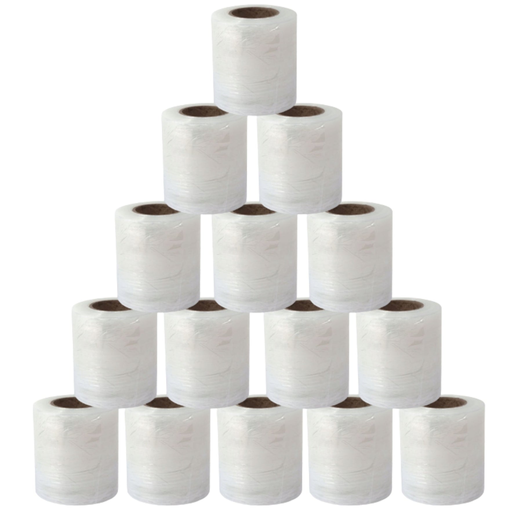 Set 48 Mini Role Folie Stretch Manual, 12.5 cm, 0.38 kg, pentru Ambalat si Impachetat, Transparent
