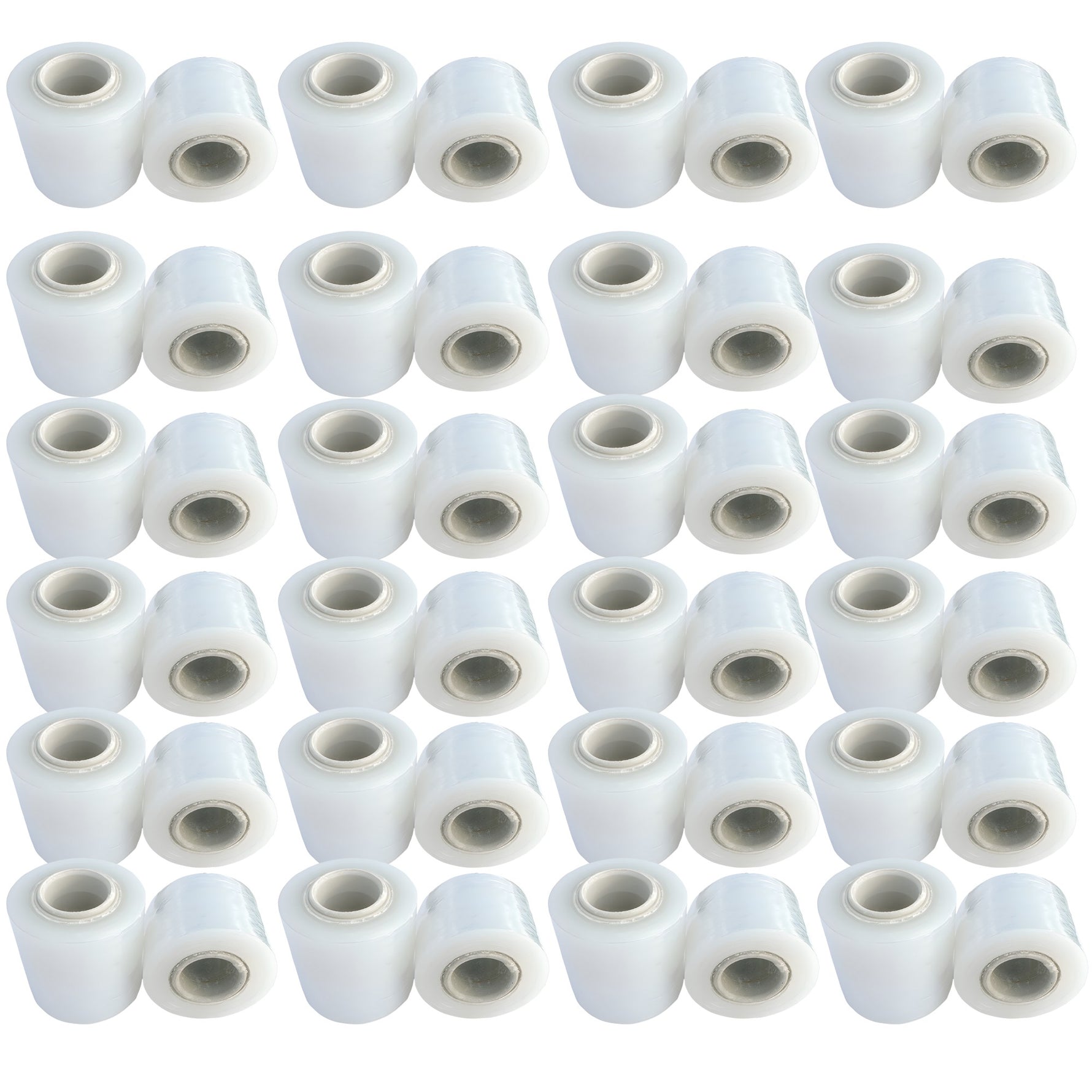 Set 48 Mini Role Folie Stretch Manual, 12.5 cm, 0.38 kg, pentru Ambalat si Impachetat, Transparent