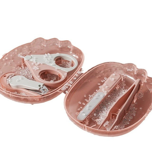 Set 4in1 de Ingrijire Unghii pentru Bebelusi, Flippy, Cutie de Depozitare Dinozaur Transparent, 0-6 Ani, 11.5 x 9 x 3
