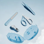 Set 4in1 de Ingrijire Unghii pentru Bebelusi, Flippy, Cutie de Depozitare Dinozaur Transparent, 0-6 Ani, 11.5 x 9 x 3