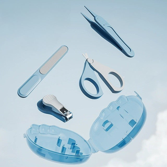 Set 4in1 de Ingrijire Unghii pentru Bebelusi, Flippy, Cutie de Depozitare Dinozaur Transparent, 0-6 Ani, 11.5 x 9 x 3