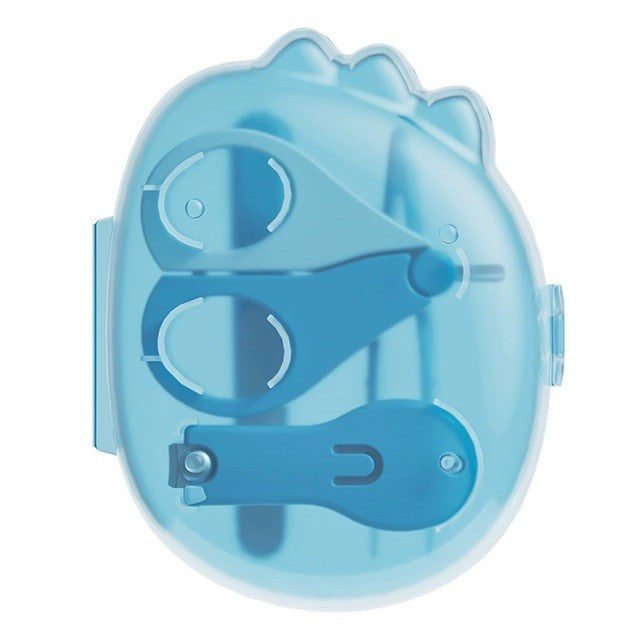 Set 4in1 de Ingrijire Unghii pentru Bebelusi, Flippy, Cutie de Depozitare Dinozaur Transparent, 0-6 Ani, 11.5 x 9 x 3
