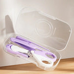 Set 4in1 de Ingrijire Unghii pentru Bebelusi, Flippy, Cutie de Depozitare Texturata, 0-6 Ani, 13.6x8x2 cm, Mov