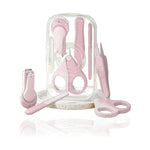 Set 4in1 de Ingrijire Unghii pentru Bebelusi, Flippy, Cutie de Depozitare Texturata, 0-6 Ani, 13.6x8x2 cm, Roz