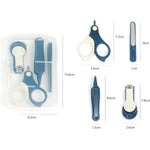 Set 4in1 de Ingrijire Unghii pentru Bebelusi, Flippy, Cutie de Depozitare Transparenta, 0-6 Ani, 13.6x8x2 cm, Albastru