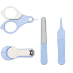 Set 4in1 de Ingrijire Unghii pentru Bebelusi, Flippy, Cutie de Depozitare Transparenta, 0-6 Ani, 13.6x8x2 cm, Albastru