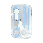 Set 4in1 de Ingrijire Unghii pentru Bebelusi, Flippy, Cutie de Depozitare Transparenta, 0-6 Ani, 13.6x8x2 cm, Albastru