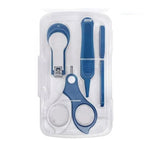Set 4in1 de Ingrijire Unghii pentru Bebelusi, Flippy, Cutie de Depozitare Transparenta, 0-6 Ani, 13.6x8x2 cm, Albastru