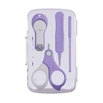Set 4in1 de Ingrijire Unghii pentru Bebelusi, Flippy, Cutie de Depozitare Transparenta, 0-6 Ani, 13.6x8x2 cm, Mov