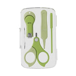 Set 4in1 de Ingrijire Unghii pentru Bebelusi, Flippy, Cutie de Depozitare Transparenta, 0-6 Ani, 13.6x8x2 cm, Verde