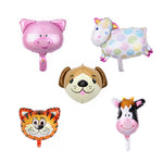 Set 5 Baloane Folie Metalizata, Flippy, Figurine Animale Domestice, 30 cm, Ambalaj Individual, Pai inclus, Umflare cu