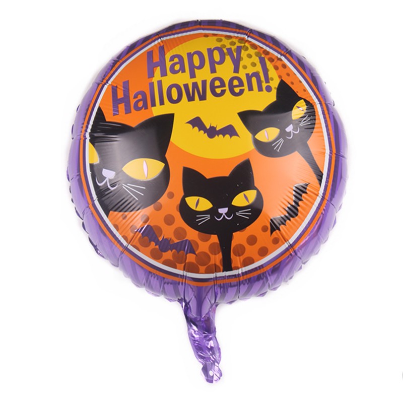 Set 5 Baloane din Folie Metalizata, Flippy, Figurine, Tema Halloween, Pai Inclus, Ambalaj Individual, Umflare cu Aer