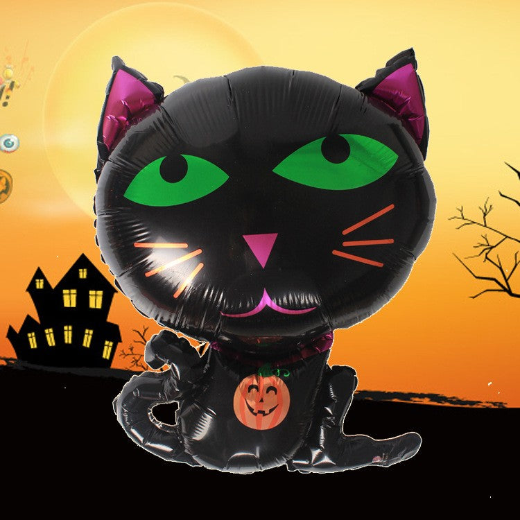 Set 5 Baloane din Folie Metalizata, Flippy, Figurine, Tema Halloween, Pai Inclus, Ambalaj Individual, Umflare cu Aer