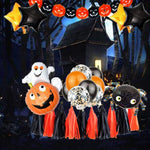 Set 5 Baloane din Folie Metalizata, Flippy, Figurine, Tema Halloween, Pai Inclus, Ambalaj Individual, Umflare cu Aer