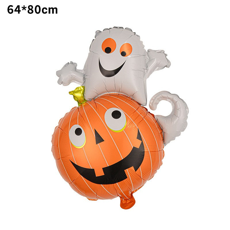 Set 5 Baloane din Folie Metalizata, Flippy, Figurine, Tema Halloween, Pai Inclus, Ambalaj Individual, Umflare cu Aer
