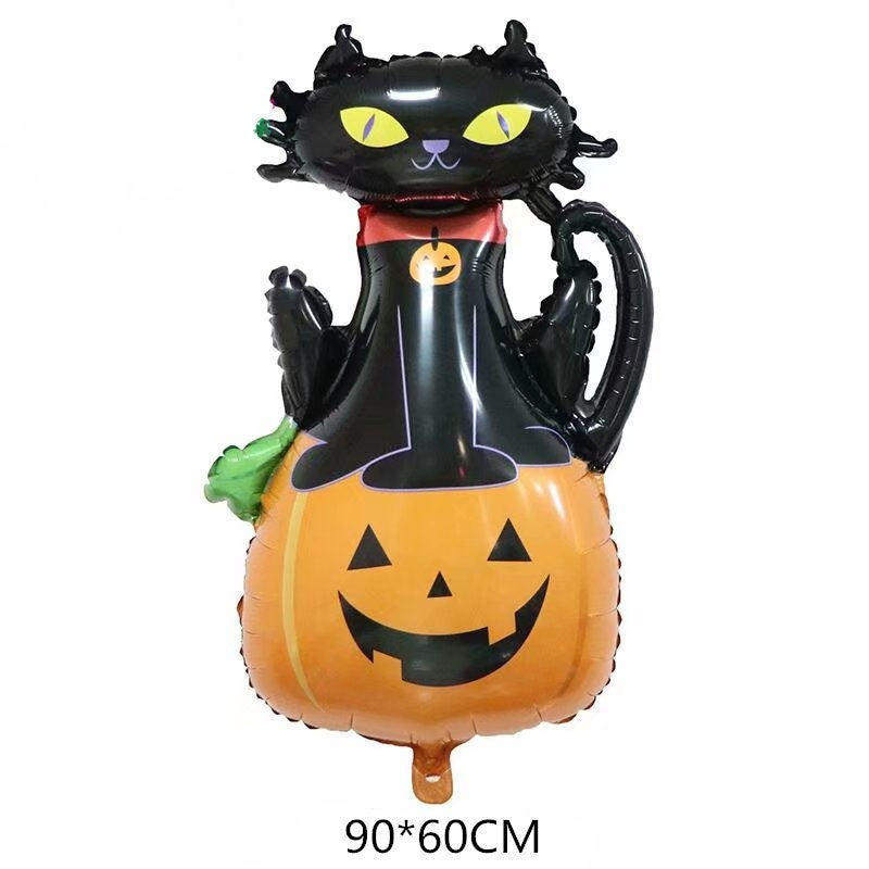 Set 5 Baloane din Folie Metalizata, Flippy, Figurine, Tema Halloween, Pai Inclus, Ambalaj Individual, Umflare cu Aer
