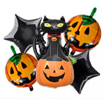 Set 5 Baloane din Folie Metalizata, Flippy, Figurine, Tema Halloween, Pai Inclus, Ambalaj Individual, Umflare cu Aer