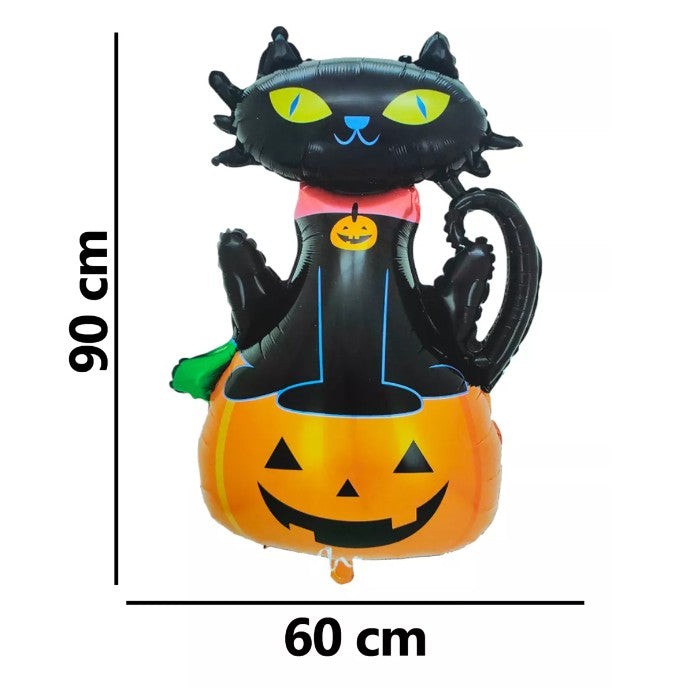 Set 5 Baloane din Folie Metalizata, Flippy, Figurine, Tema Halloween, Pai Inclus, Ambalaj Individual, Umflare cu Aer
