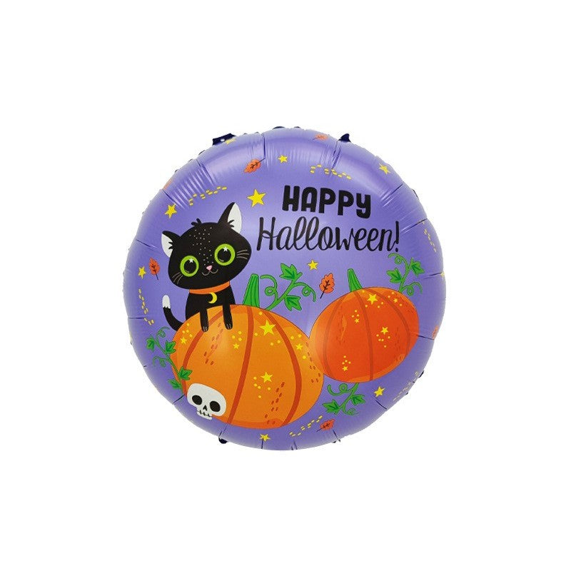 Set 5 Baloane din Folie Metalizata, Flippy, Figurine, Tema Halloween, Pai Inclus, Ambalaj Individual, Umflare cu Aer