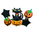 Set 5 Baloane din Folie Metalizata, Flippy, Figurine, Tema Halloween, Pai Inclus, Ambalaj Individual, Umflare cu Aer