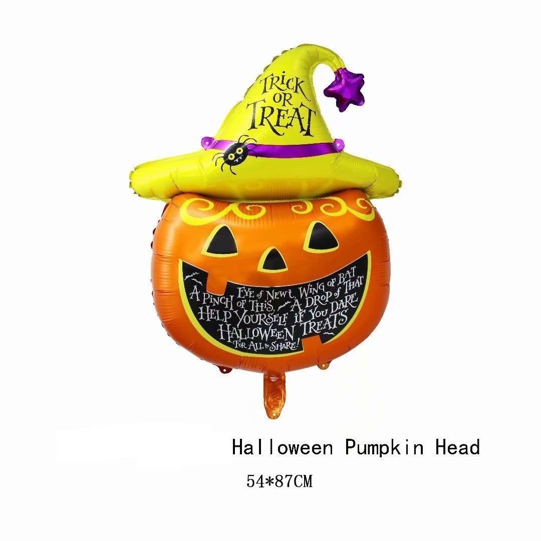Set 5 Baloane din Folie Metalizata, Flippy, Figurine, Tema Halloween, Pai Inclus, Ambalaj Individual, Umflare cu Aer