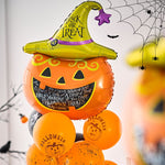 Set 5 Baloane din Folie Metalizata, Flippy, Figurine, Tema Halloween, Pai Inclus, Ambalaj Individual, Umflare cu Aer