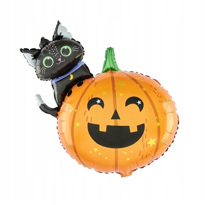 Set 5 Baloane din Folie Metalizata, Flippy, Figurine, Tema Halloween, Pai Inclus, Ambalaj Individual, Umflare cu Aer