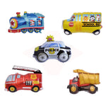 Set 5 Baloane Folie Metalizata, Flippy, Figurine Masini, 30 cm, Ambalaj Individual, Pai inclus, Umflare cu Aer sau