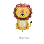 Set 5 Baloane din Folie Metalizata, Flippy, Figurine, Tema Aniversare Jungla, Pai Inclus, Ambalaj Individual, Umflare