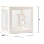 Set 5 Cutii pentru Baloane, Flippy, Model Scris Bride, Tematica Nunta, Cuburi Decorative din Plastic, Accesorii pentru