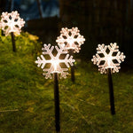 Set 5 Lampi LED cu baterii, de exterior Model Fulg de nea, pentru gradina, Flippy, 35.5 cm, Alb Cald