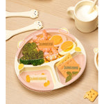 Set 5 Piese Hranire Bebelusi si Copii, Flippy, din Silicon, fara BPA, de la 12 Luni, Model Pisicuta, 28 x 26 x 2 cm, Bej