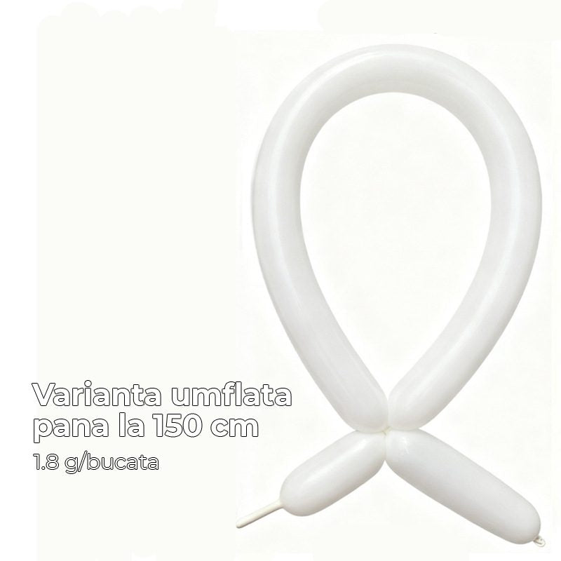 Baloane de Modelaj, Flippy, Set 50 bucati, Model Standard, din Latex, 30 x 1.5 cm, 1.8 g per unitate, pana la 150 cm,