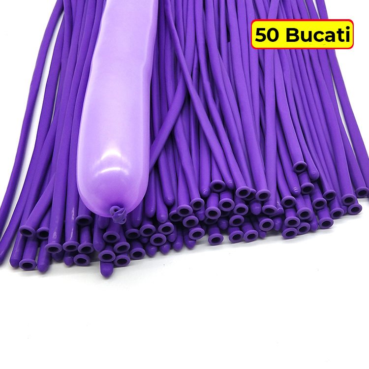 Baloane de Modelaj, Flippy, Set 50 bucati, Model Standard, din Latex, 30 x 1.5 cm, 1.8 g per unitate, pana la 150 cm,