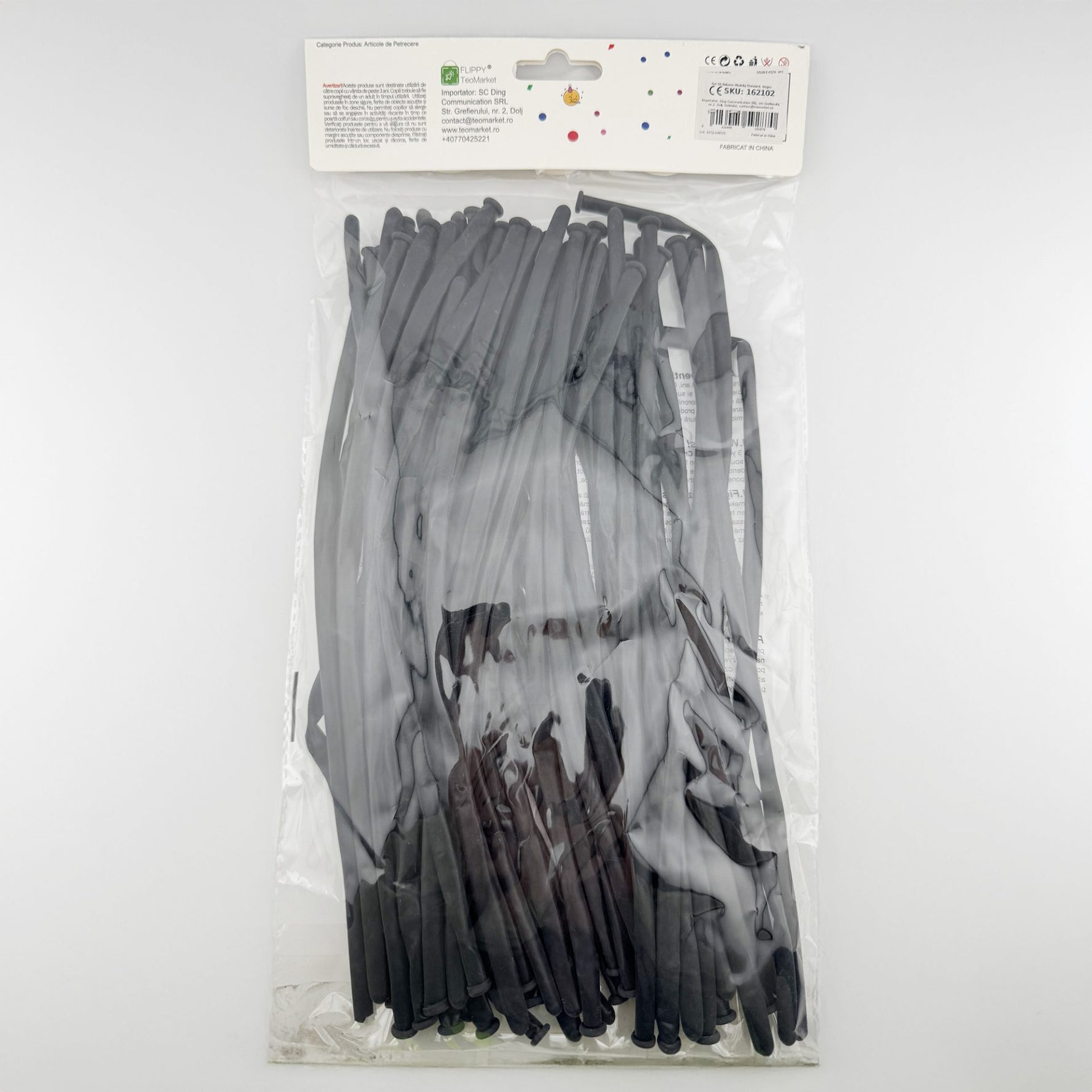 Baloane de Modelaj, Flippy, Set 50 bucati, Model Standard, din Latex, 30 x 1.5 cm, 1.8 g per unitate, pana la 150 cm,