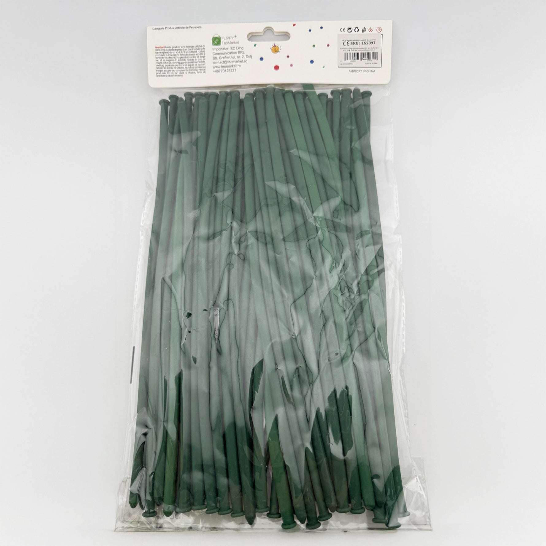Baloane de Modelaj, Flippy, Set 50 bucati, Model Standard, din Latex, 30 x 1.5 cm, 1.8 g per unitate, pana la 150 cm,