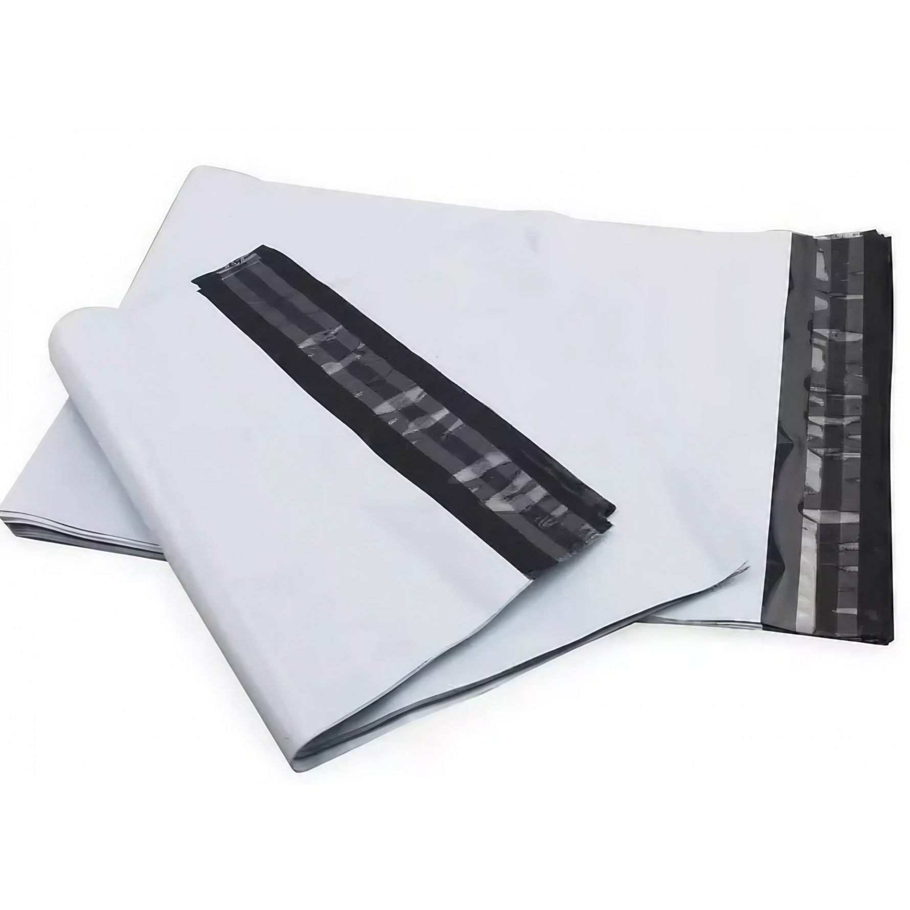 Set 50 Pungi Curierat Autoadezive pentru Ambalare Colete, Rezistente la Transport, Grosime 50 Microni, Alb la Exterior