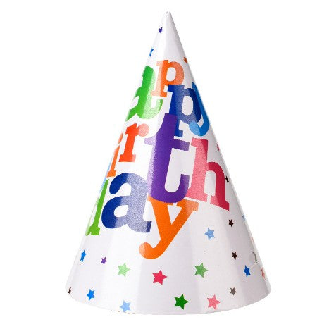 Set 6 Coifuri, Flippy, Petrecere Copii, din Carton, 20 x 13.5 cm, Model 2 Happy Birthday, Multicolor
