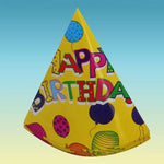 Set 6 Coifuri, Flippy, Petrecere Copii, din Carton, 20 x 13.5 cm, Model 3 Happy Birthday, Multicolor