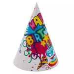 Set 6 Coifuri, Flippy, Petrecere Copii, din Carton, 20 x 13.5 cm, Model 5 Happy Birthday, Multicolor