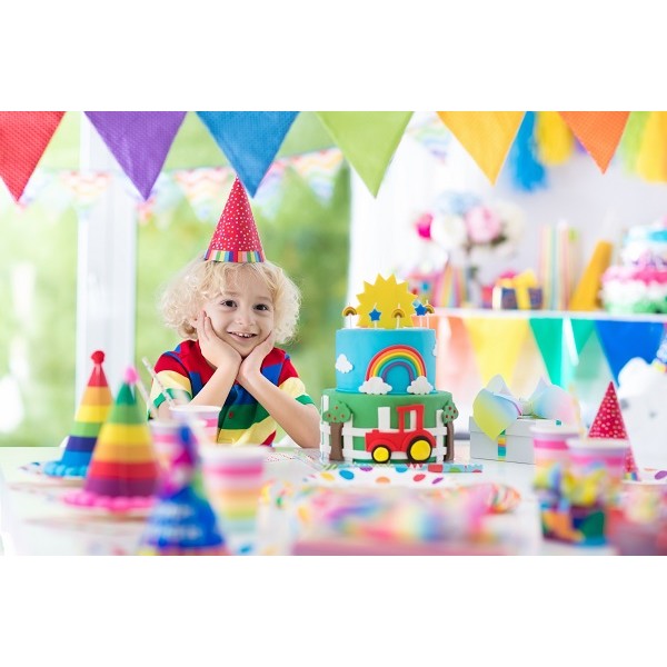 Set 6 Coifuri, Flippy, Petrecere Copii, din Carton, 20 x 13.5 cm, Model 6 Happy Birthday, Multicolor