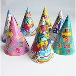Set 6 Coifuri, Flippy, Petrecere Copii, din Carton, 20 x 13.5 cm, Model 6 Happy Birthday, Multicolor