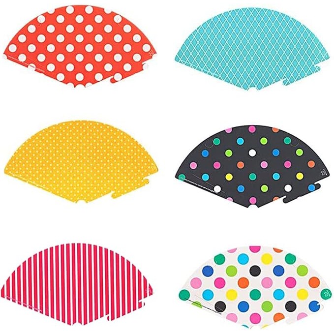 Set 6 Coifuri, Flippy, Petrecere Copii, din Carton, 24 x 13.5 cm, Model cu Buline si Dungi, Multicolor