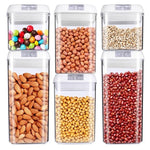 Set 6 Recipiente din Plastic, Flippy, pentru Alimente/Obiecte, Inchidere Ermetica, 2 x 0.5l, 2 x 0.8l, 2 x 1.2l, Capac