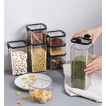 Set 6 Recipiente din Plastic, Flippy, pentru Alimente/Obiecte, Inchidere Ermetica, 2 x 460 ml, 2 x 700 ml, 1 x 1300 ml,