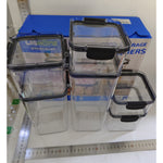 Set 6 Recipiente din Plastic, Flippy, pentru Alimente/Obiecte, Inchidere Ermetica, 2 x 460 ml, 2 x 700 ml, 1 x 1300 ml,