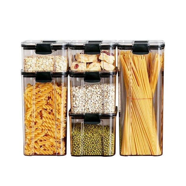 Set 6 Recipiente din Plastic, Flippy, pentru Alimente/Obiecte, Inchidere Ermetica, 2 x 460 ml, 2 x 700 ml, 1 x 1300 ml,