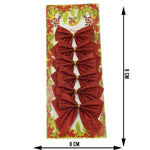 Set 6 fundite pentru brad, Rosii, clasice, cu sclipici, 8 x 9 cm, din poliester, Flippy