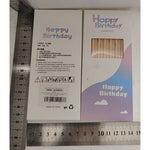 Set 6 Lumanari Lungi, Flippy, din Parafina, 10 x 0.5 cm, Happy Birthday, Bej